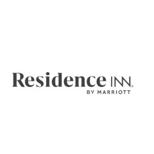 This image shows the logo for Residence Inn by Marriott, featuring the text 